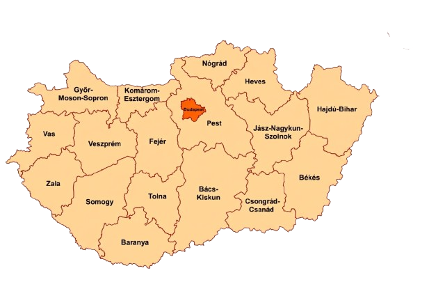 Magyarországi munkavégzési terület térképe